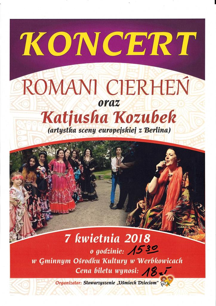 Plakat "Koncert ROMANI CIERHEŃ oraz Katjusha Kozubek"