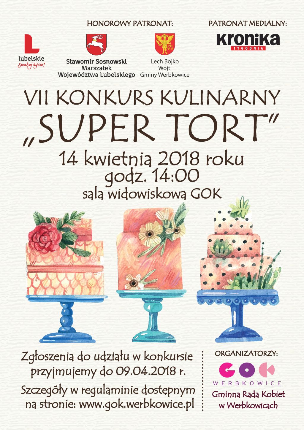 Plakat VII Konkurs kulinarny "SUPER TORT"