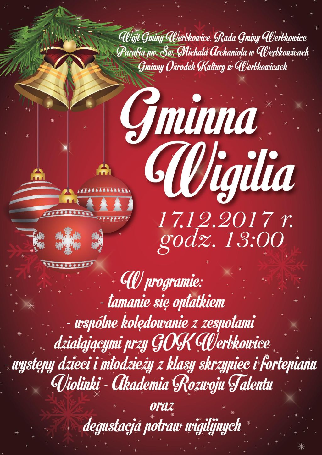 Plakat "Gminna Wigilia 2017"