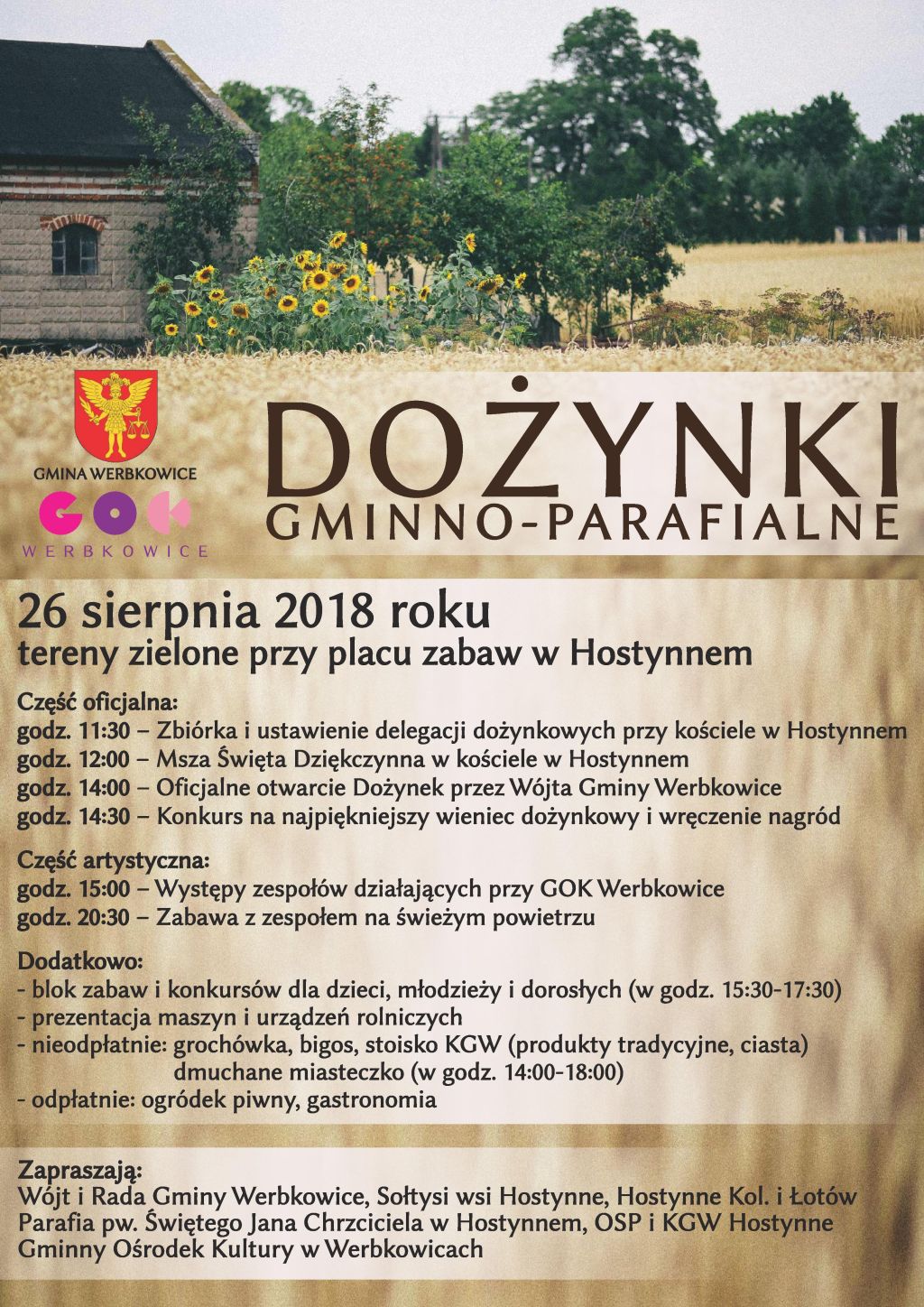 Plakat "Dożynki gminno-parafialne"