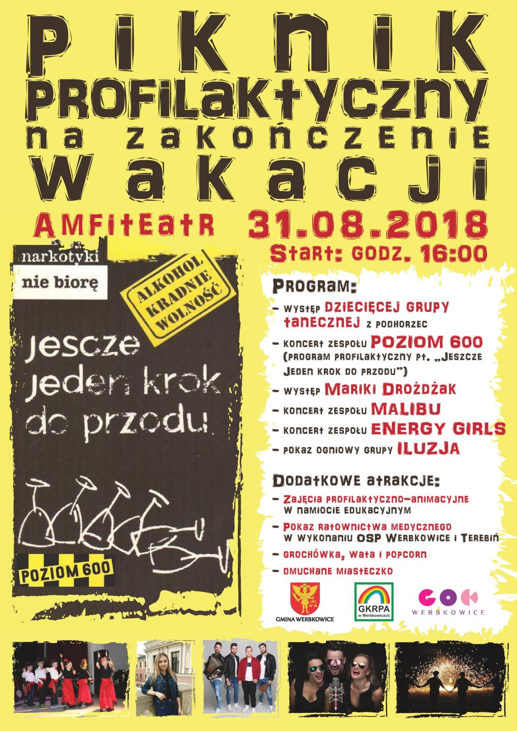 Plakat "Piknik profilaktyczny na zakończenie wakacji"