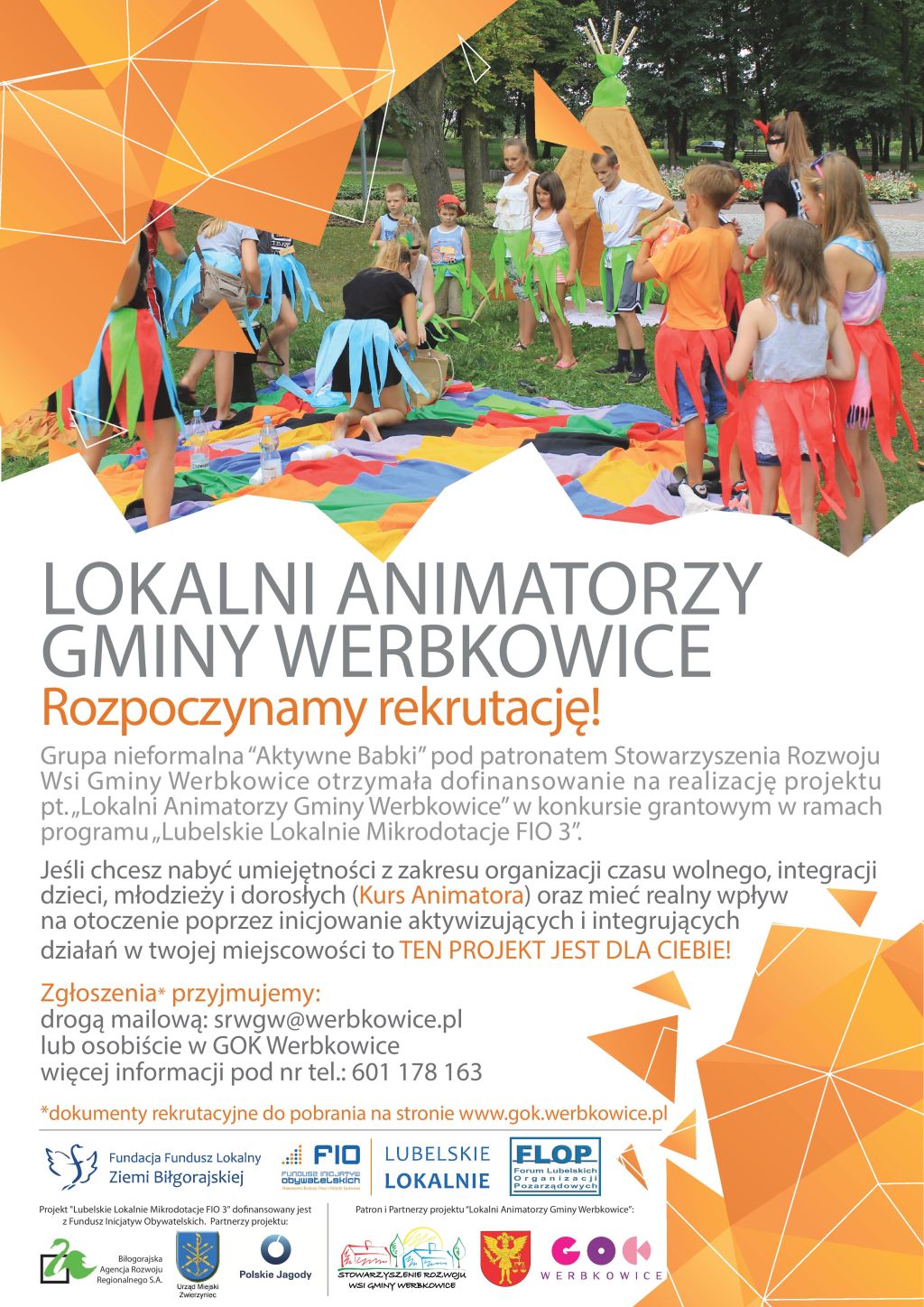 Plakat „Lokalni Animatorzy Gminy Werbkowice - rozpoczynamy rekrutację”