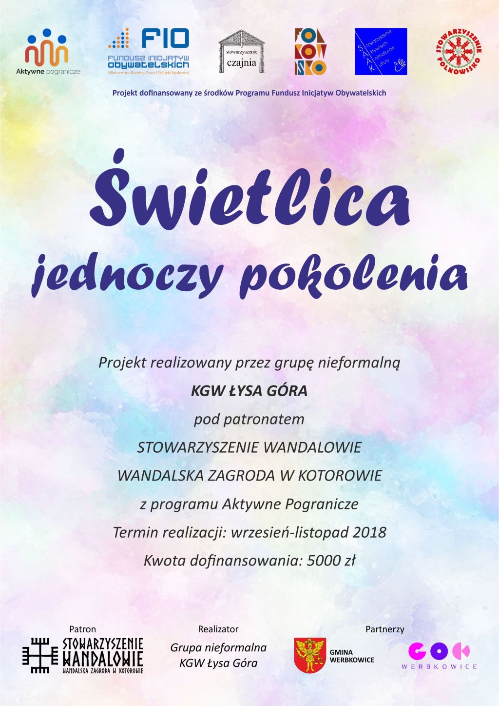 Plakat "Świetlica jednoczy pokolenia"