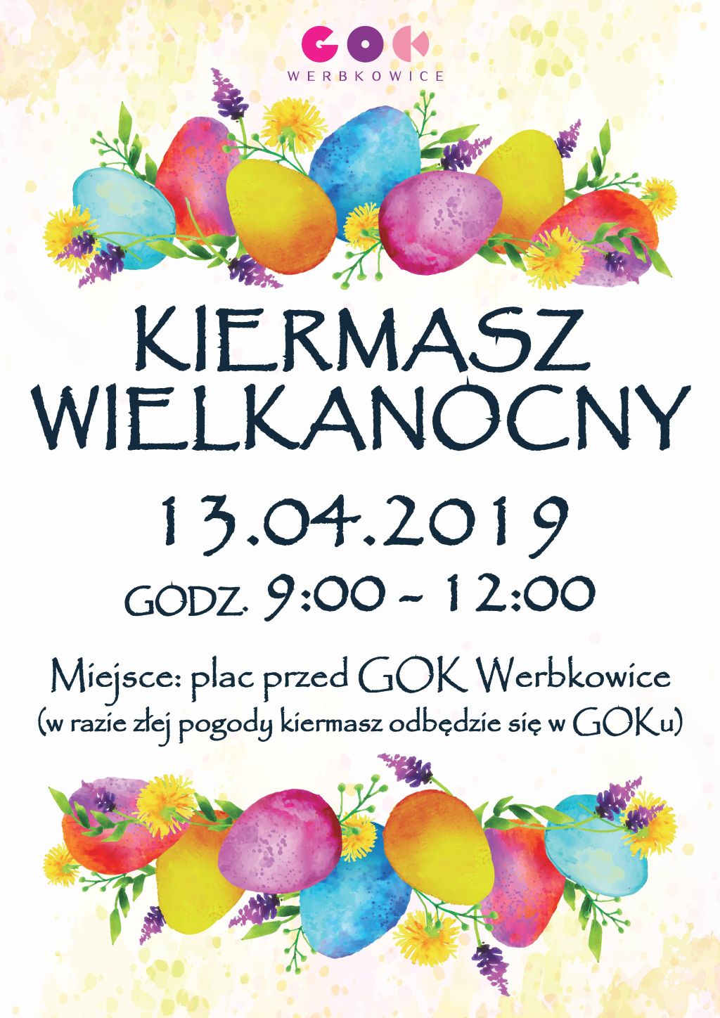 Plakat "Kiermasz Wielkanocny 2019"