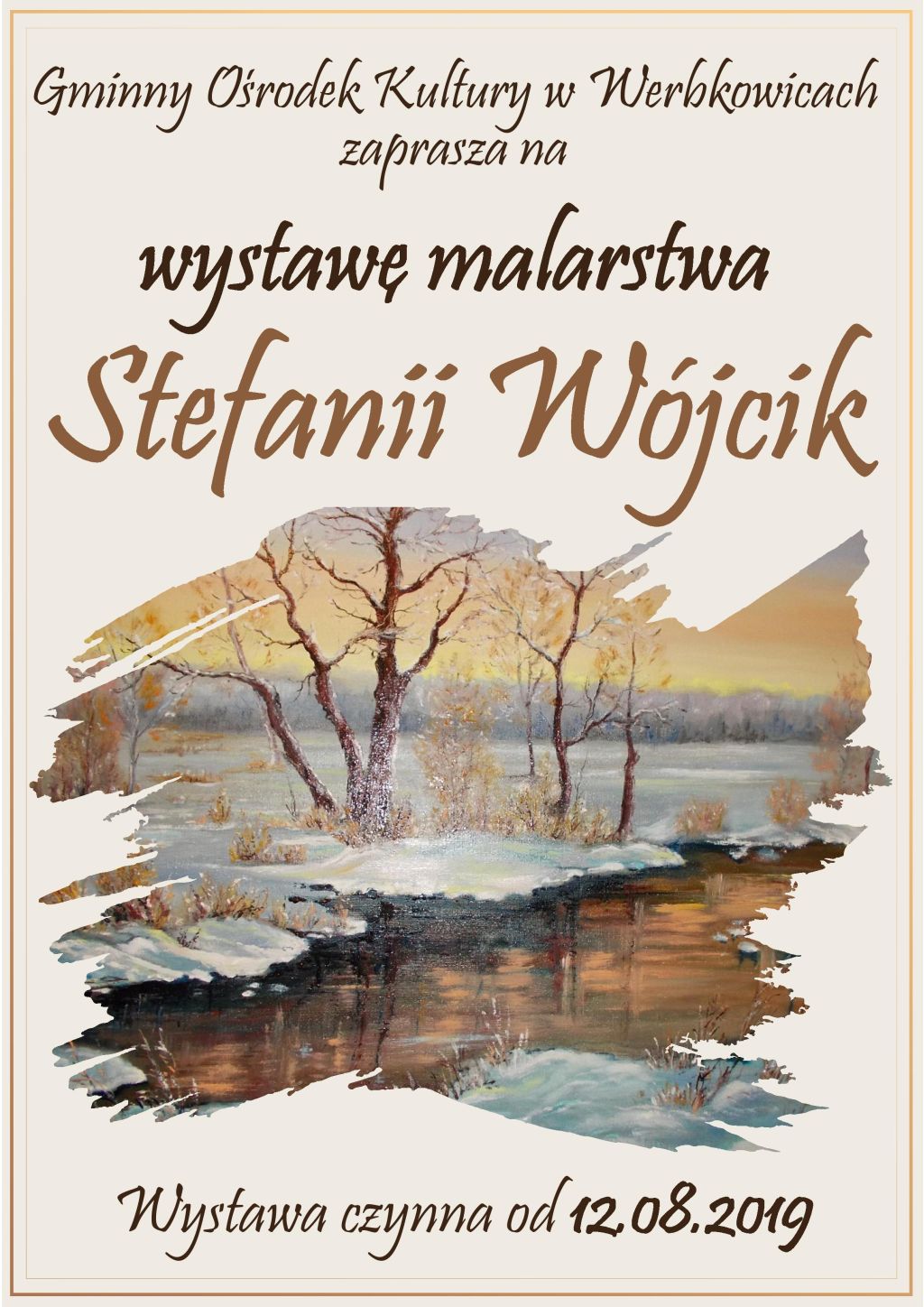 Plakat "Wystawa malarstwa pani Stefanii Wójcik"