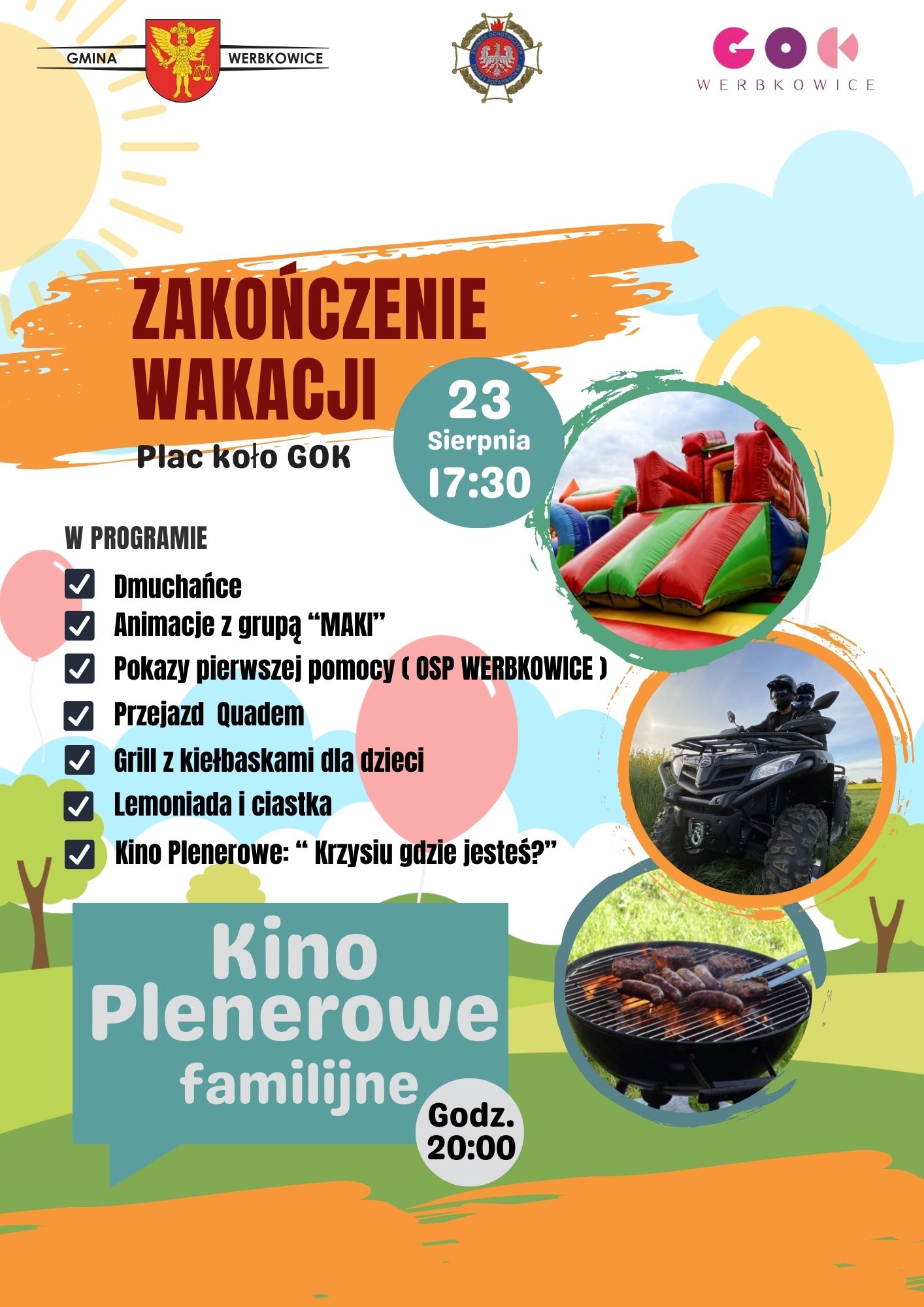 Plakat z okazji zakończenia wakacji