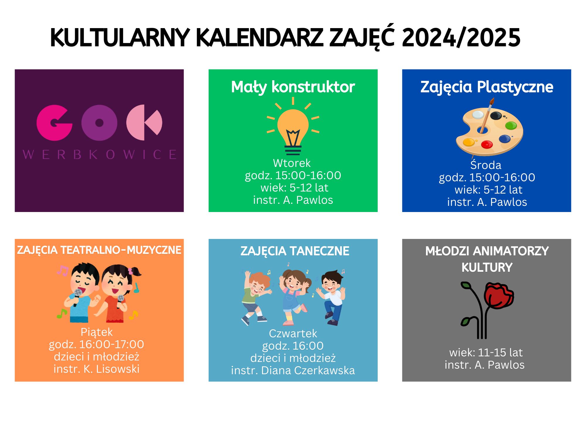 plakat Kultularnego kalendarza zajęć