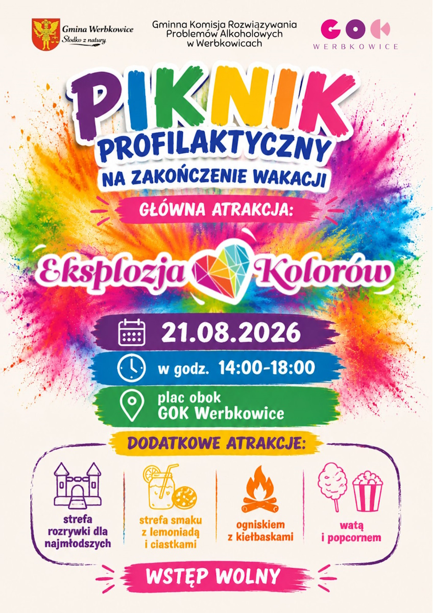 Plakat Piknik profilaktyczny na zakończenie wakacji