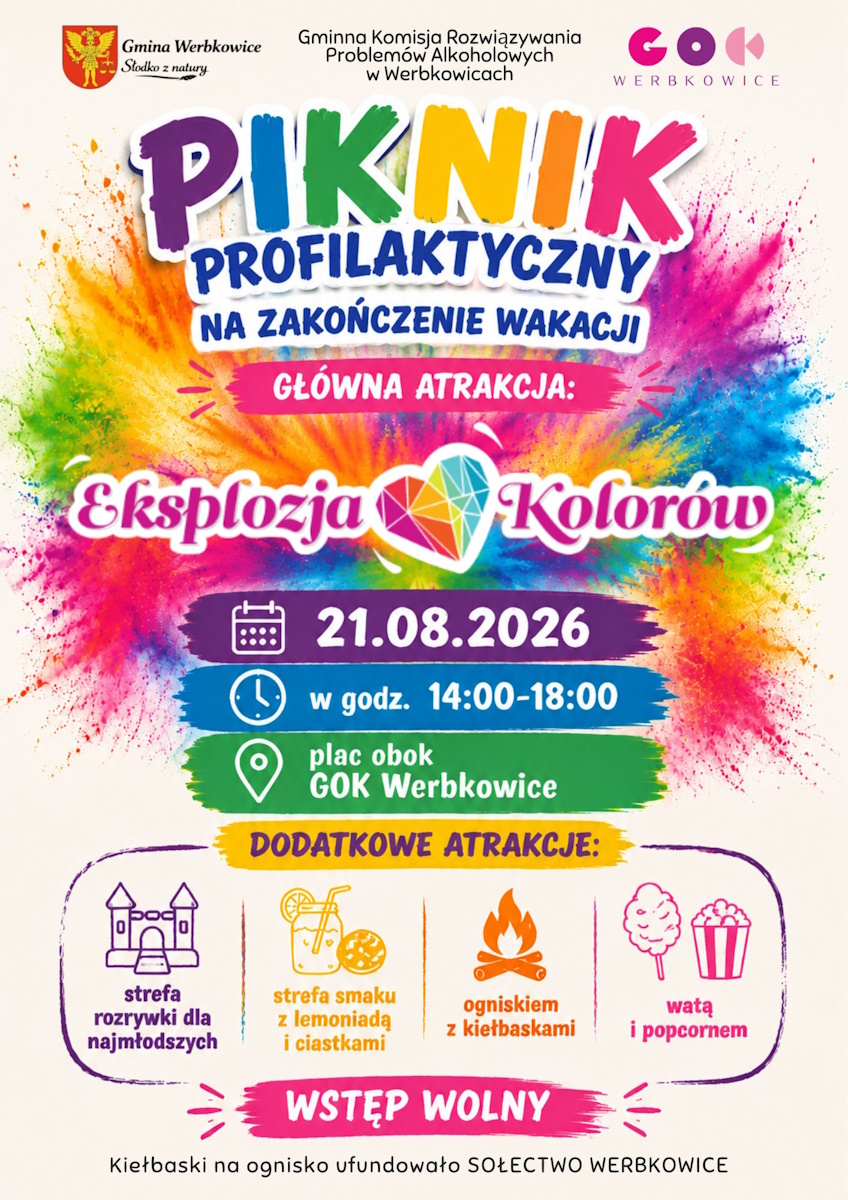 Plakat Piknik profilaktyczny na zakończenie wakacji