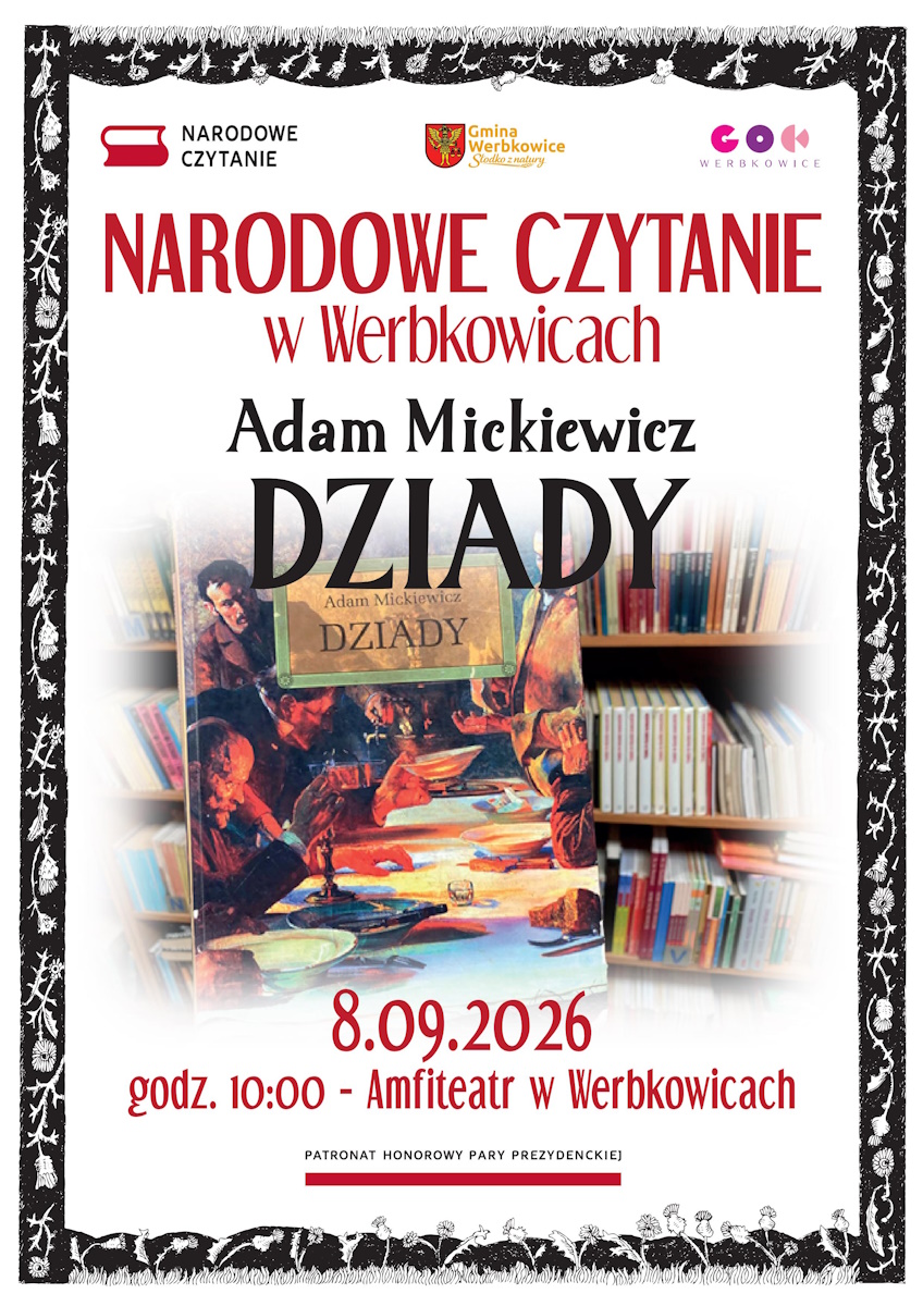 Plakat Narodowe Czytanie w Werbkowicach