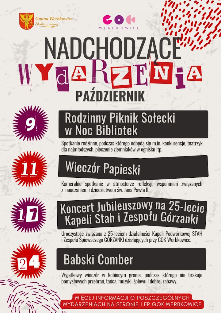 Nadchodzące wydarzenia Październik 2026