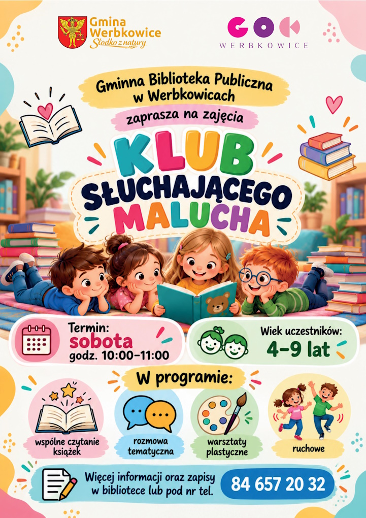 Plakat zajęcia w bibliotece