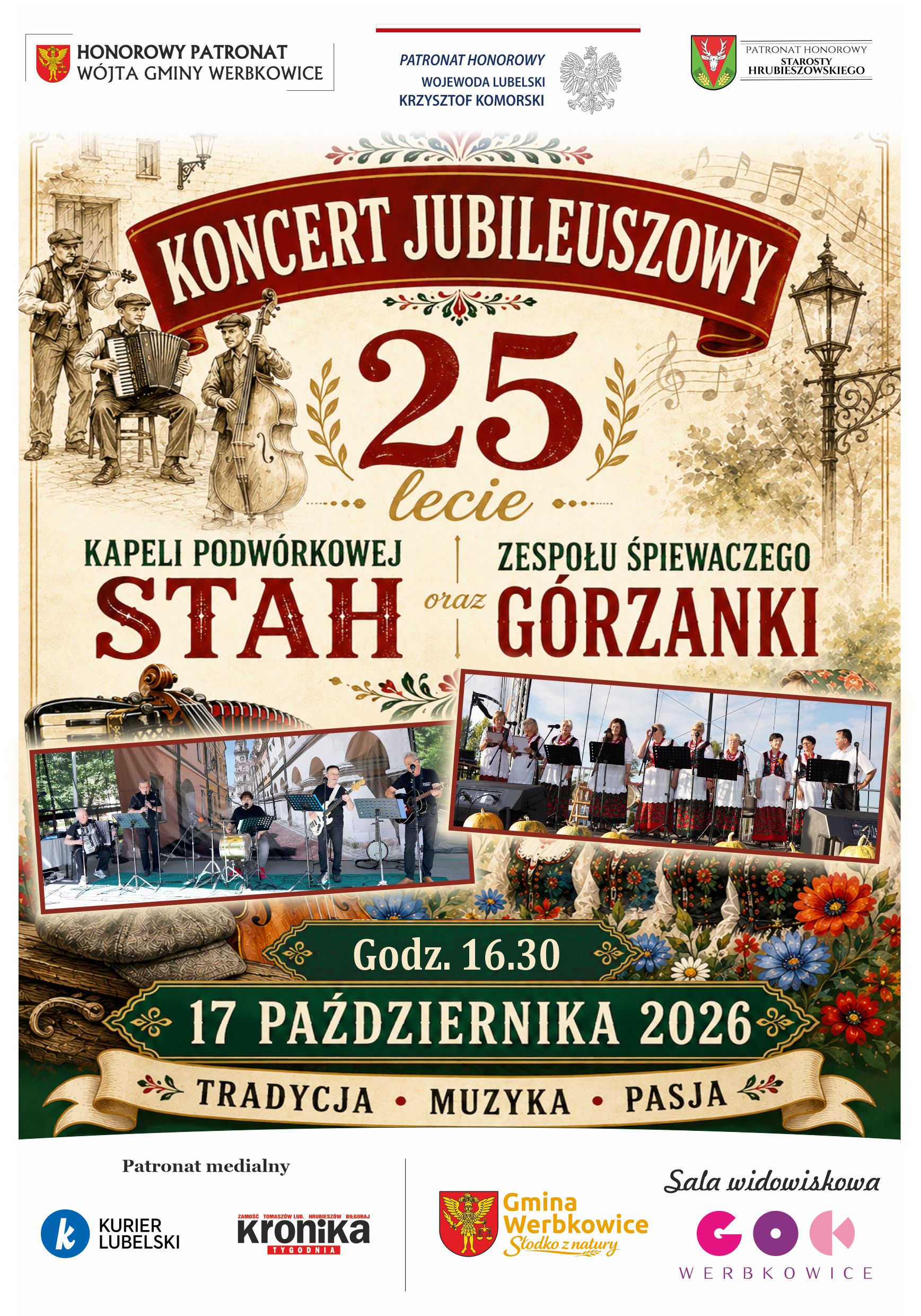 Plakat - 25-lecie Kapeli Podwórkowej STAH oraz Zespołu Śpiewaczego GÓRZANKI.