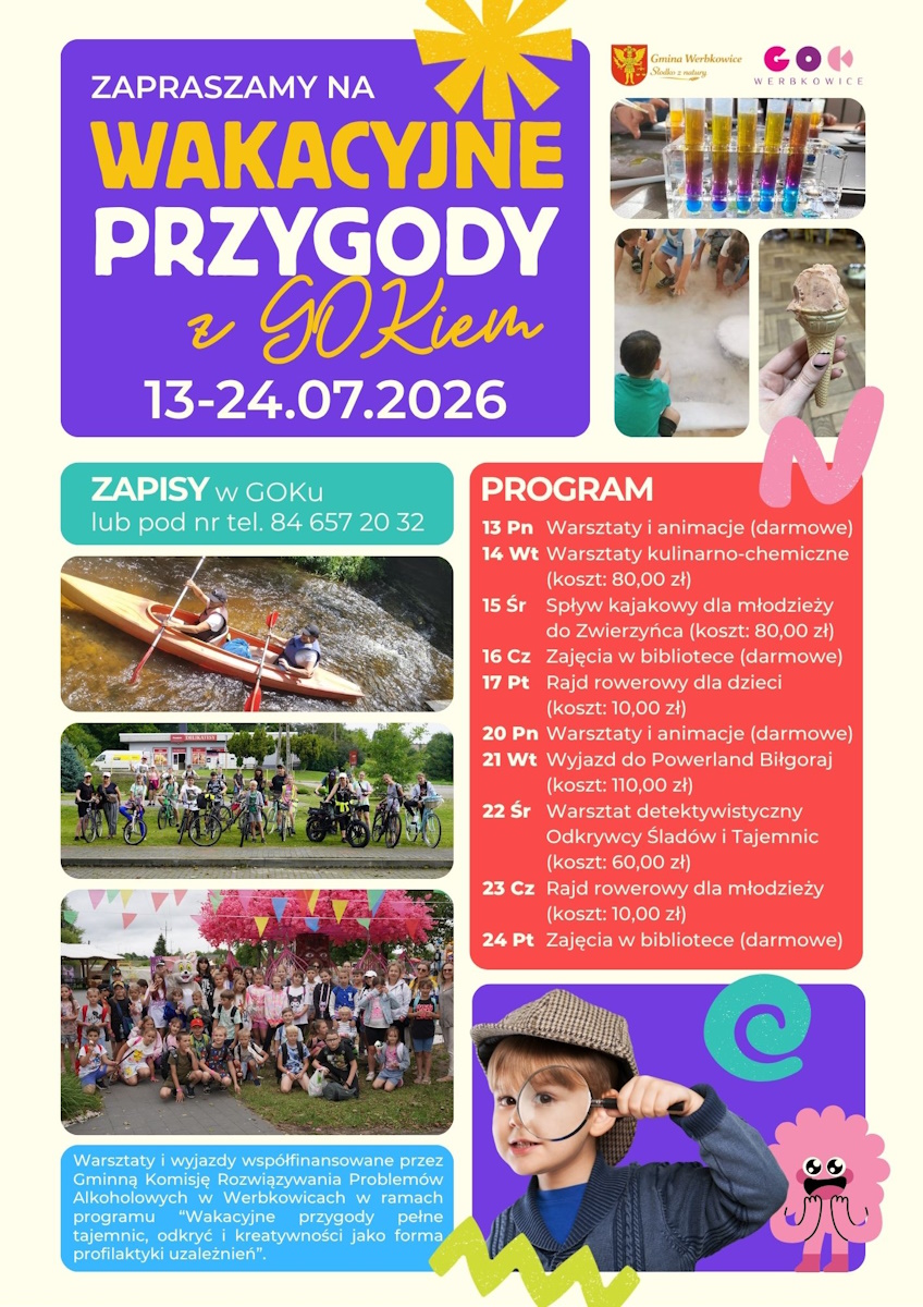 Plakat Wakacyjna Przygoda z GOKiem